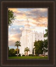 Load image into Gallery viewer, St. George Temple We Shall Seek Him Open Edition Canvas / 11 X 14 Brown Frame Art
