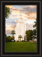 Load image into Gallery viewer, St. George Temple We Shall Seek Him Open Edition Canvas / 20 X 30 Black Frame Art

