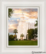 Load image into Gallery viewer, St. George Temple We Shall Seek Him Open Edition Canvas / 8 X 10 White Frame Art
