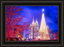 Load image into Gallery viewer, Temple Square Christmas Tree Open Edition Canvas / 20 X 30 Black Frame Art
