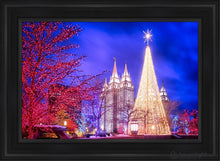 Load image into Gallery viewer, Temple Square Christmas Tree Open Edition Canvas / 24 X 36 Black Frame Art
