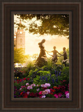 Load image into Gallery viewer, Temple Square Ring Around The Rosies Open Edition Canvas / 12 X 18 Brown Frame Art

