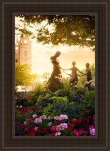 Load image into Gallery viewer, Temple Square Ring Around The Rosies Open Edition Canvas / 24 X 36 Brown Frame Art
