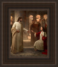 Load image into Gallery viewer, Though Your Sins Be As Scarlet Open Edition Canvas / 8 X 10 Brown Frame Art
