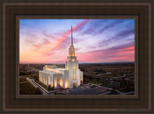 Load image into Gallery viewer, Twin Falls Sunset Aerial Open Edition Canvas / 12 X 18 Brown Frame Art
