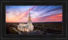 Load image into Gallery viewer, Twin Falls Sunset Aerial Open Edition Canvas / 15 X 30 Black Frame Art
