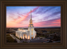 Load image into Gallery viewer, Twin Falls Sunset Aerial Open Edition Canvas / 20 X 30 Brown Frame Art
