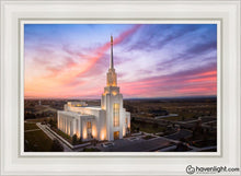 Load image into Gallery viewer, Twin Falls Sunset Aerial Open Edition Canvas / 24 X 36 White Frame Art
