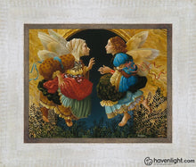Load image into Gallery viewer, Two Angels Discussing Botticelli Open Edition Print / 10 X 8 Frame W 13.5 11.5 Art
