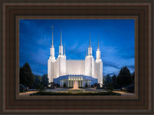 Load image into Gallery viewer, Washington Dc Sapphire Glow Open Edition Canvas / 12 X 18 Brown Frame Art

