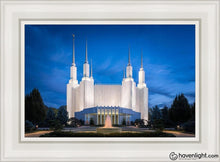 Load image into Gallery viewer, Washington Dc Sapphire Glow Open Edition Canvas / 14 X 21 White Frame Art
