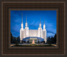 Load image into Gallery viewer, Washington Dc Sapphire Glow Open Edition Canvas / 8 X 10 Brown Frame Art
