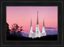 Load image into Gallery viewer, Washington Dc Sunset Glow Panorama Open Edition Canvas / 24 X 36 Black Frame Art
