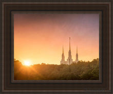 Load image into Gallery viewer, Washington Dc Sunset Gold Open Edition Canvas / 11 X 14 Brown Frame Art
