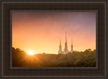 Load image into Gallery viewer, Washington Dc Sunset Gold Open Edition Canvas / 14 X 21 Brown Frame Art
