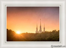 Load image into Gallery viewer, Washington Dc Sunset Gold Open Edition Canvas / 24 X 36 White Frame Art
