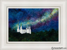 Load image into Gallery viewer, Washington Dc Temple A Light On Hill Open Edition Canvas / 12 X 18 White Frame Art
