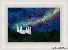 Load image into Gallery viewer, Washington Dc Temple A Light On Hill Open Edition Canvas / 14 X 21 White Frame Art

