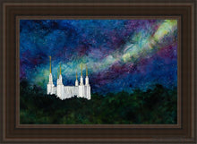 Load image into Gallery viewer, Washington Dc Temple A Light On Hill Open Edition Canvas / 24 X 36 Brown Frame Art
