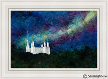 Load image into Gallery viewer, Washington Dc Temple A Light On Hill Open Edition Canvas / 24 X 36 Gray Frame Art
