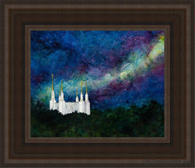 Load image into Gallery viewer, Washington Dc Temple A Light On Hill Open Edition Canvas / 8 X 10 Brown Frame Art

