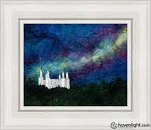 Load image into Gallery viewer, Washington Dc Temple A Light On Hill Open Edition Canvas / 8 X 10 White Frame Art
