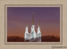Load image into Gallery viewer, Washington Dc Temple Evening Glow Open Edition Canvas / 30 X 20 Frame I 27 3/4 37 Art

