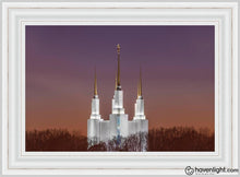 Load image into Gallery viewer, Washington Dc Temple Evening Glow Open Edition Canvas / 30 X 20 Frame V 27 3/4 37 Art
