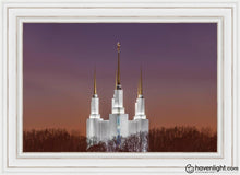 Load image into Gallery viewer, Washington Dc Temple Evening Glow Open Edition Canvas / 36 X 24 Frame D 32 1/4 44 Art
